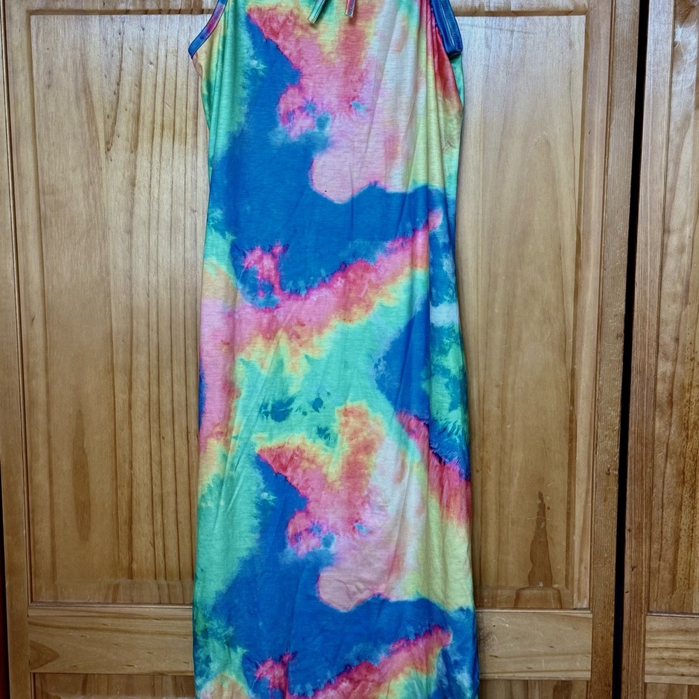 Vibrant Colorful Tie-Dye Dress Girls Size 14 
Summer Sundress